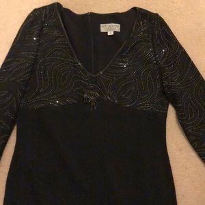 Gorgeous St.John Black Sequined Dress Size 12